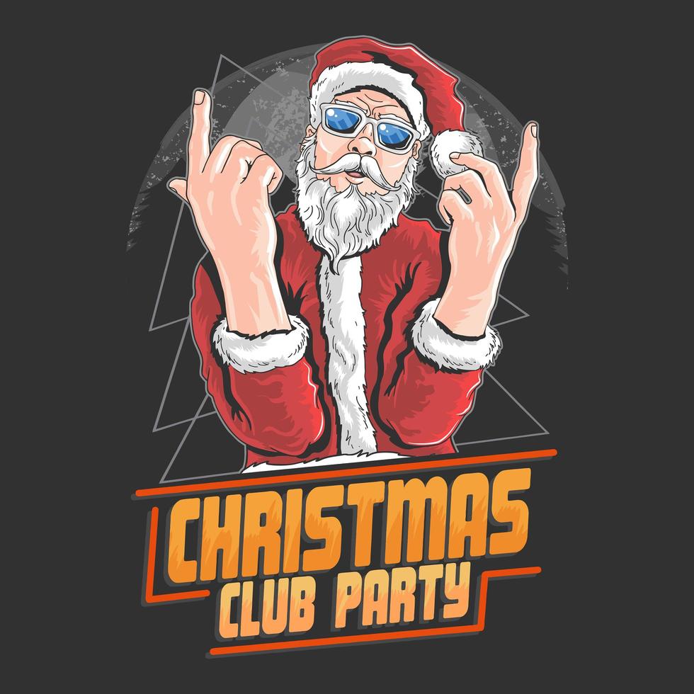 diseño de la fiesta del club de navidad de santa claus vector