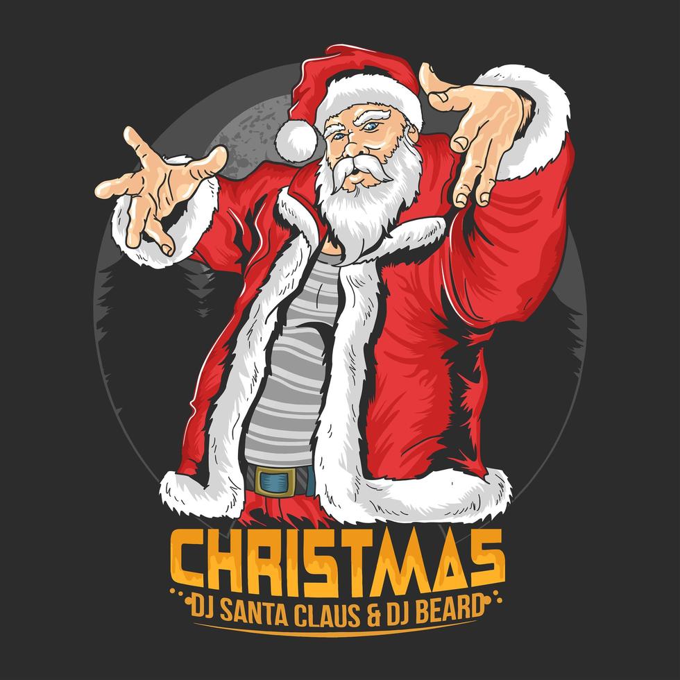 Santa Claus in hip hop dancing style vector