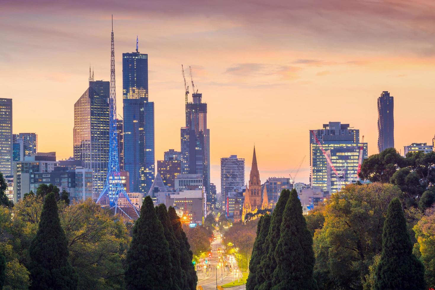 horizonte de la ciudad de melbourne foto