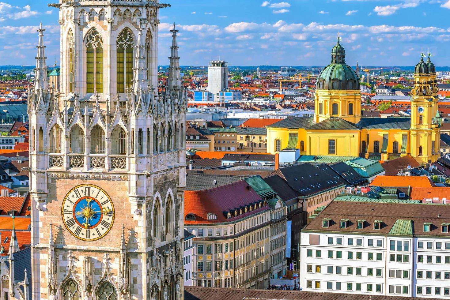 Munich skyline with Marienplatz Town Hall photo