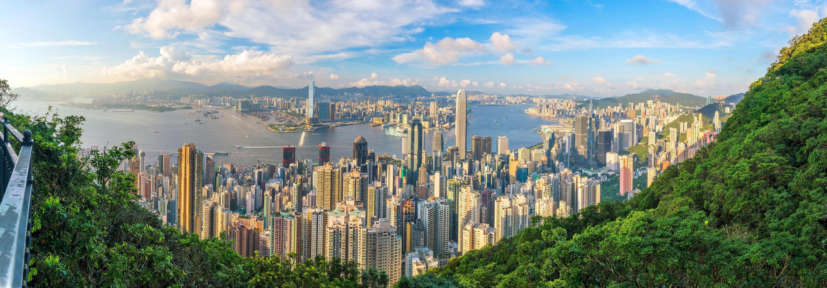 Panoramic view of Victoria Harbor  photo