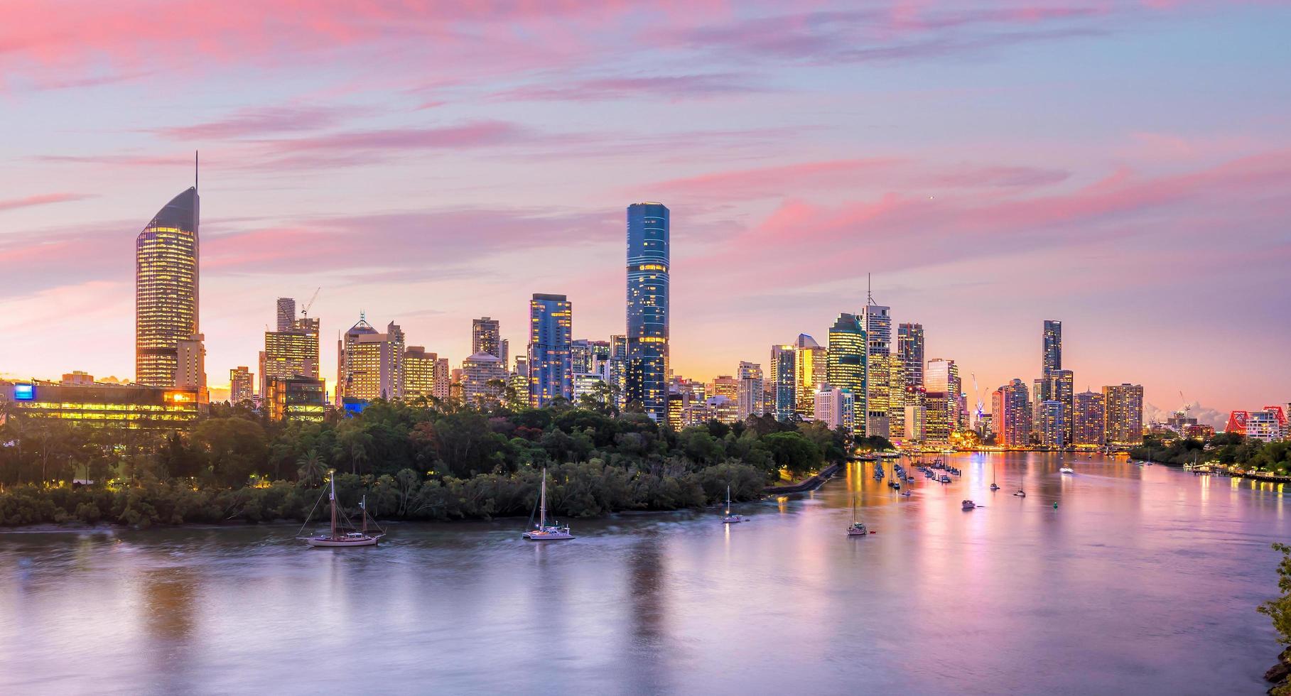 horizonte de la ciudad de brisbane foto