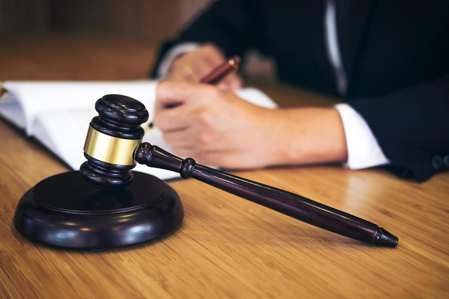 Close-up of a judge gavel photo
