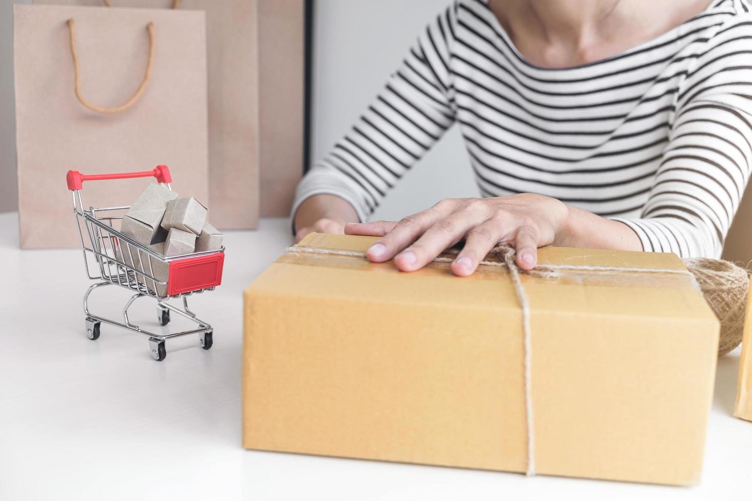 Close-up of a woman receiving a shipment photo