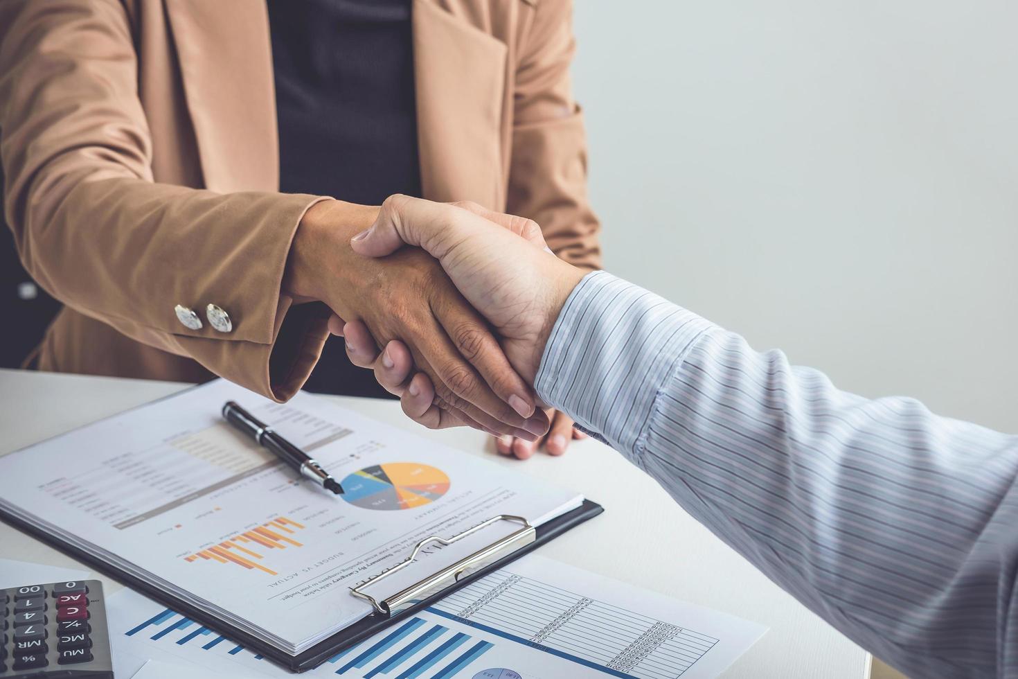 Two professionals shaking hands photo