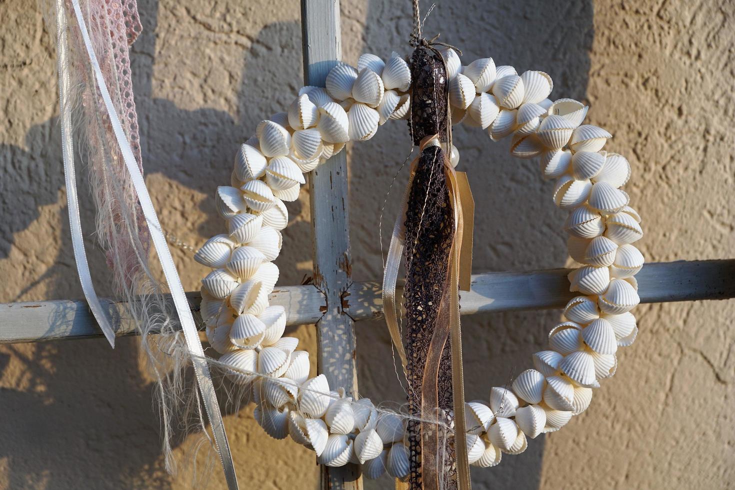 Wreath made of shells photo