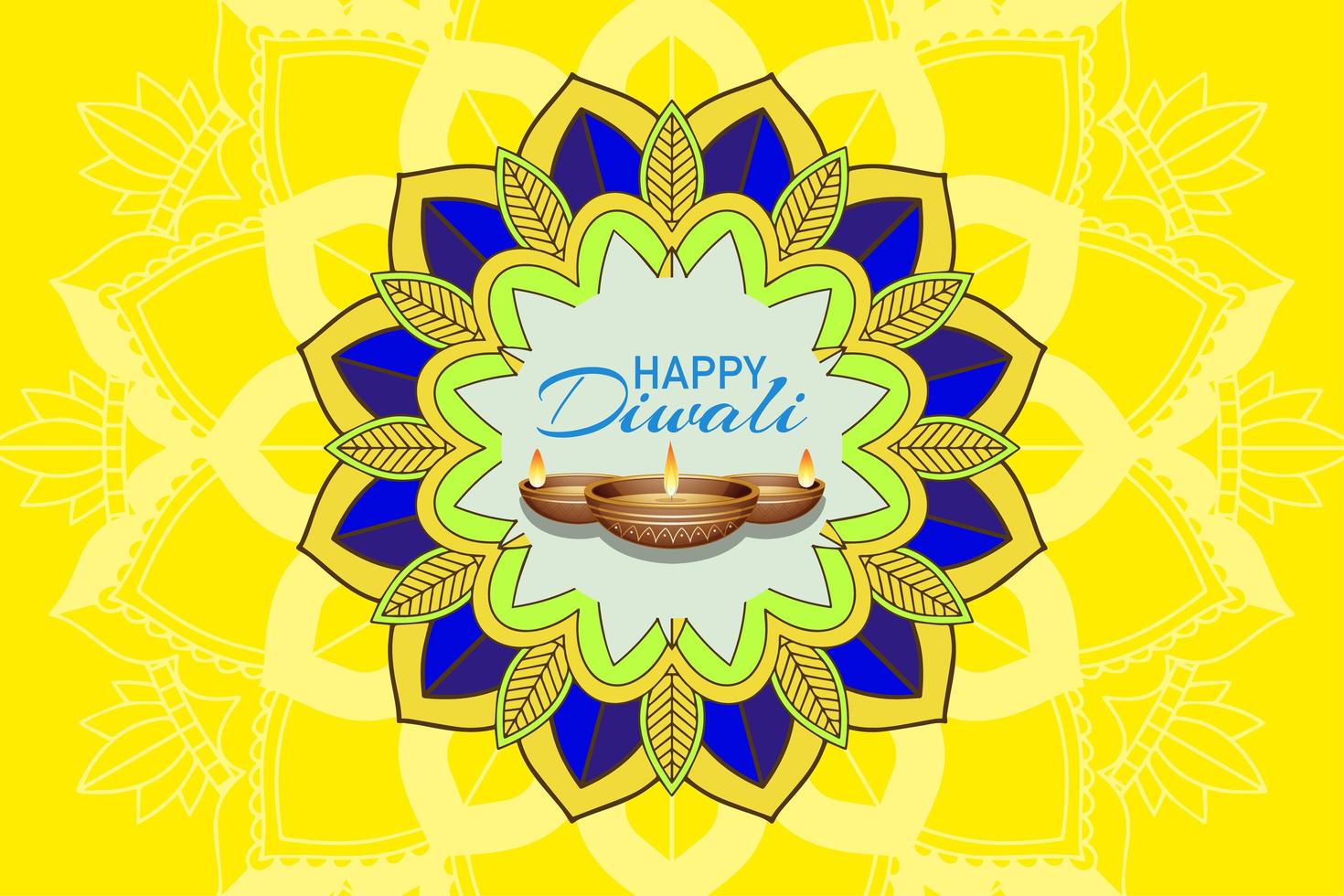 Background with Mandala Lantern for Happy Diwali Festival vector