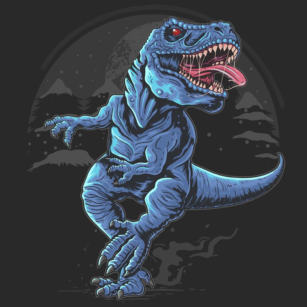 t-rex con un diseño de rugido feroz vector