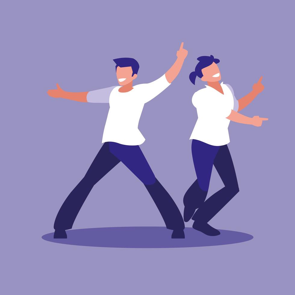 Men dancing avatar character vector