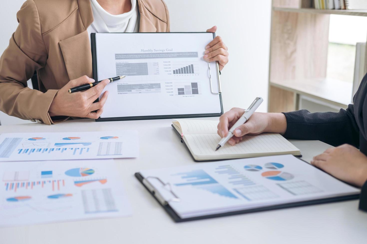 Two people in a business meeting photo