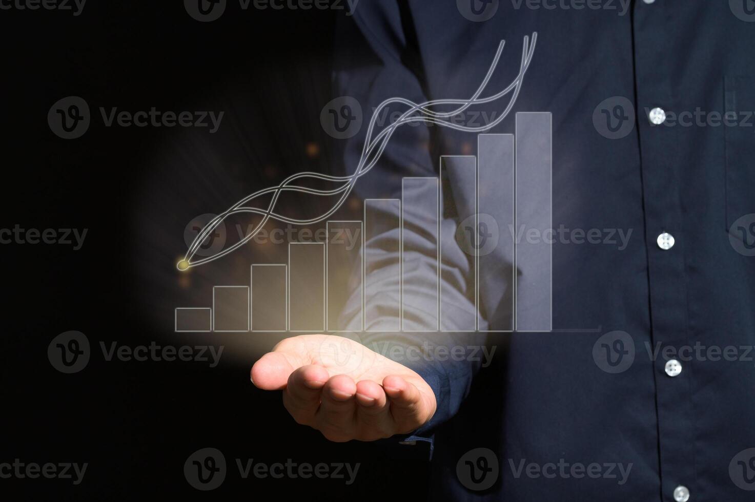 Digital bar graph showing growth photo