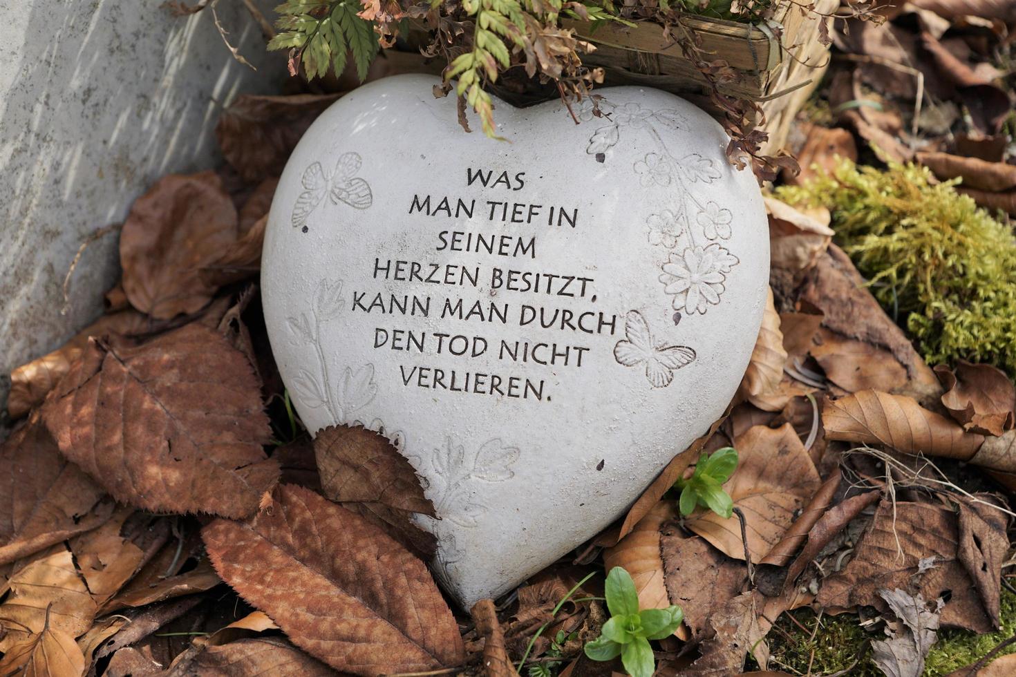 Stone with a German text photo