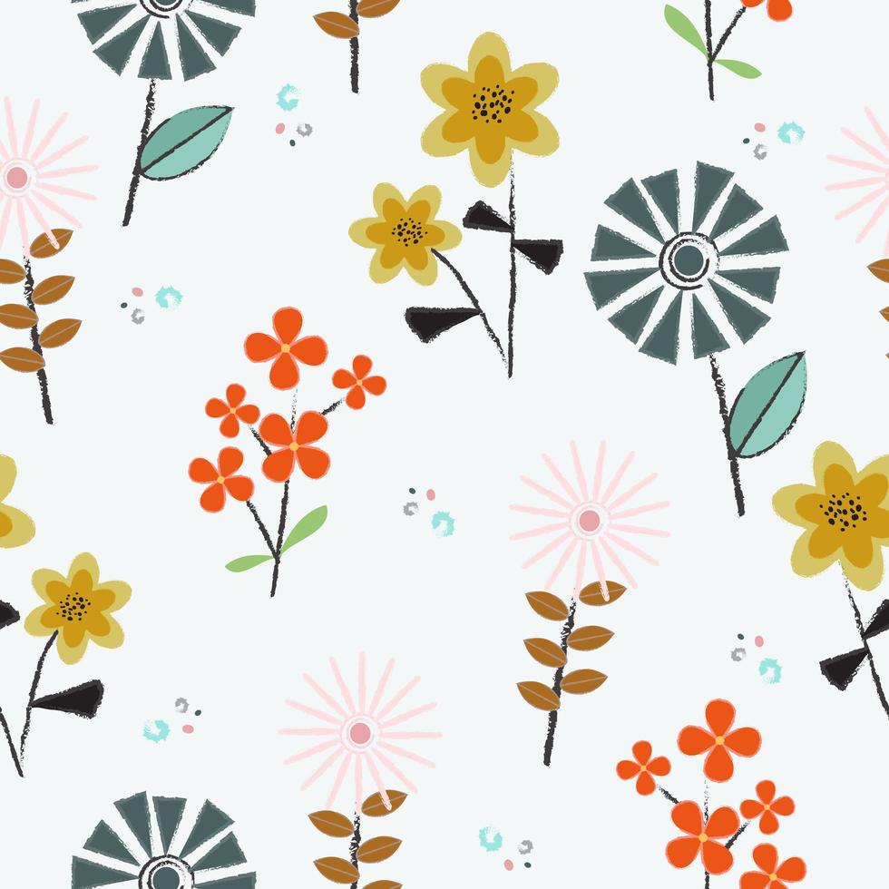 Small fresh flowers pattern vector