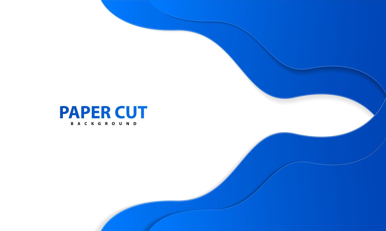 3d abstract paper cut style blue layers on white vector