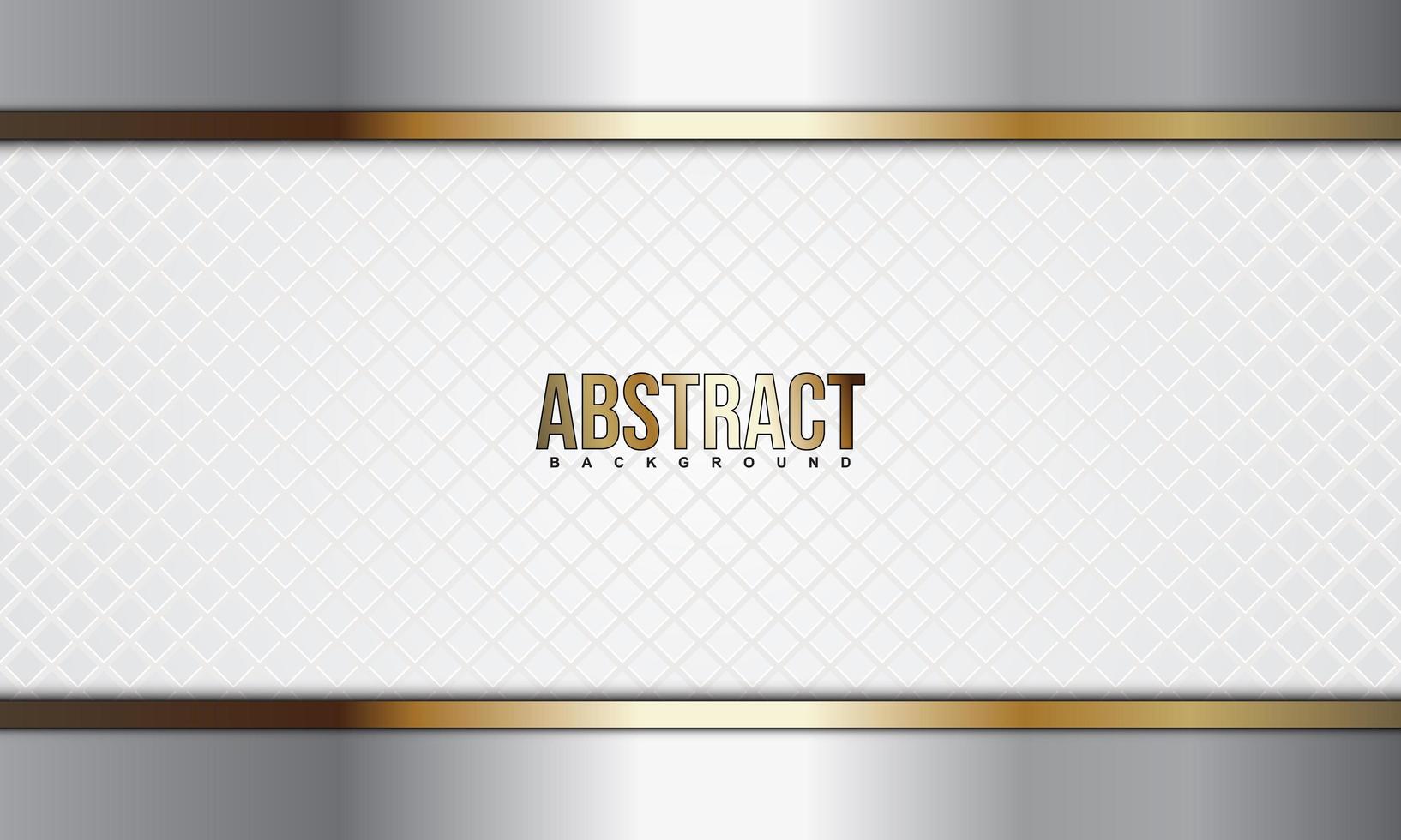 Metallic Silver and Gold Borders Over Diamond Pattern vector