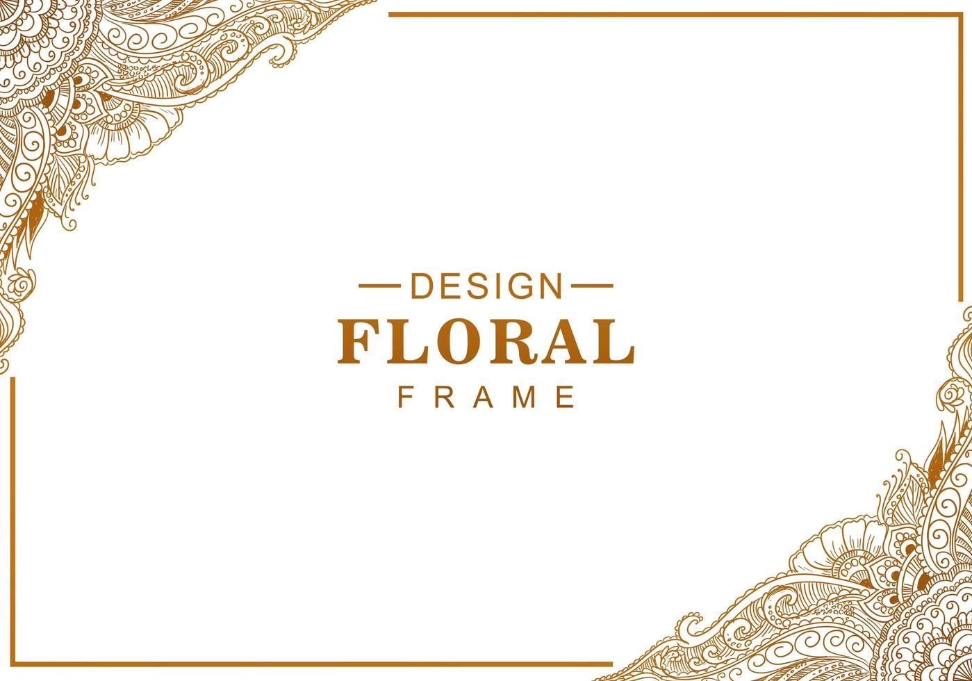 Artistic decorative golden floral frame vector