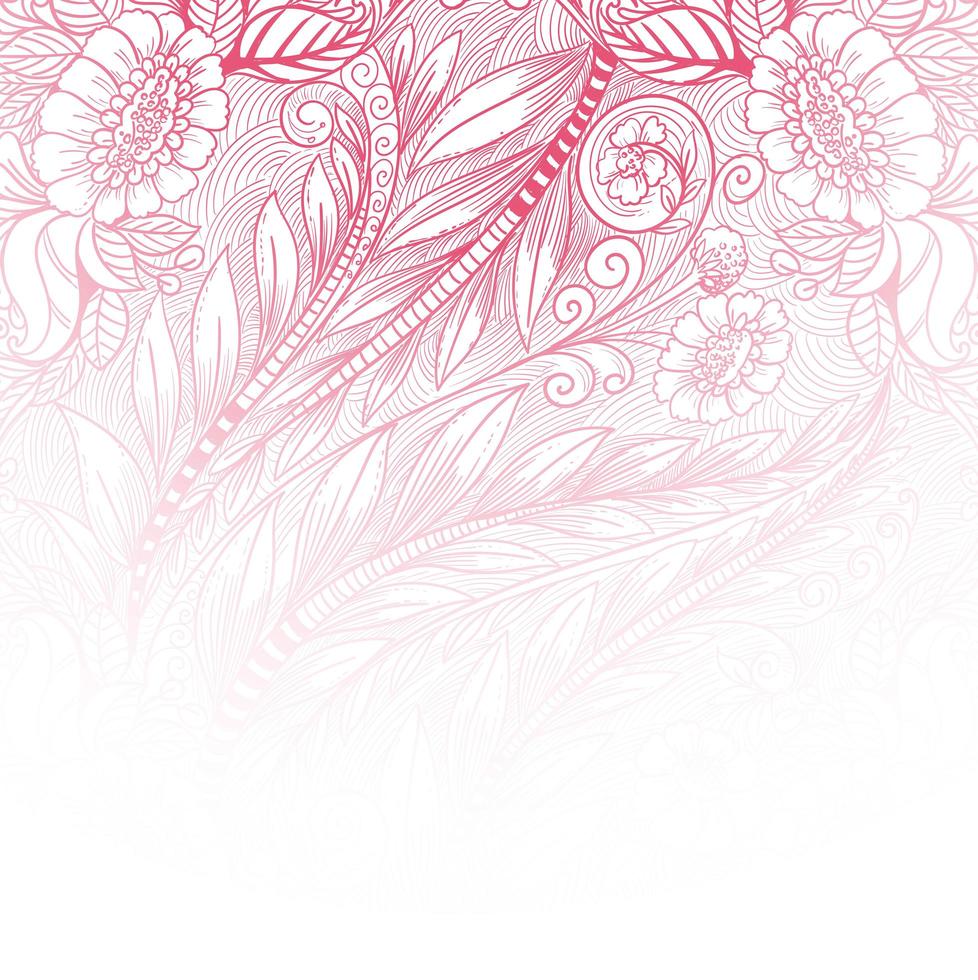 patrón de gradiente floral rosa decorativo étnico vector