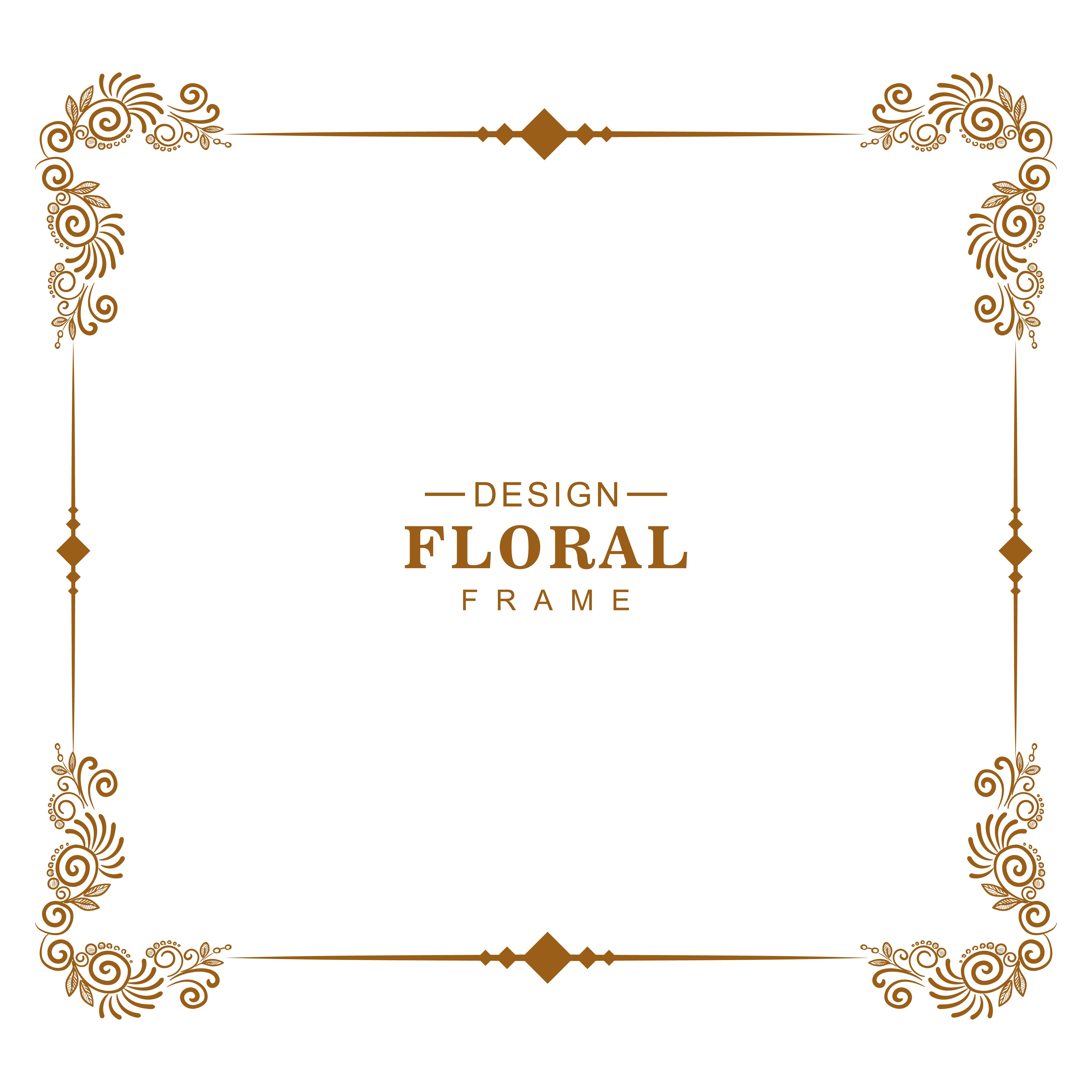 Square luxury decorative floral frame design vector 1311025 Vector Art