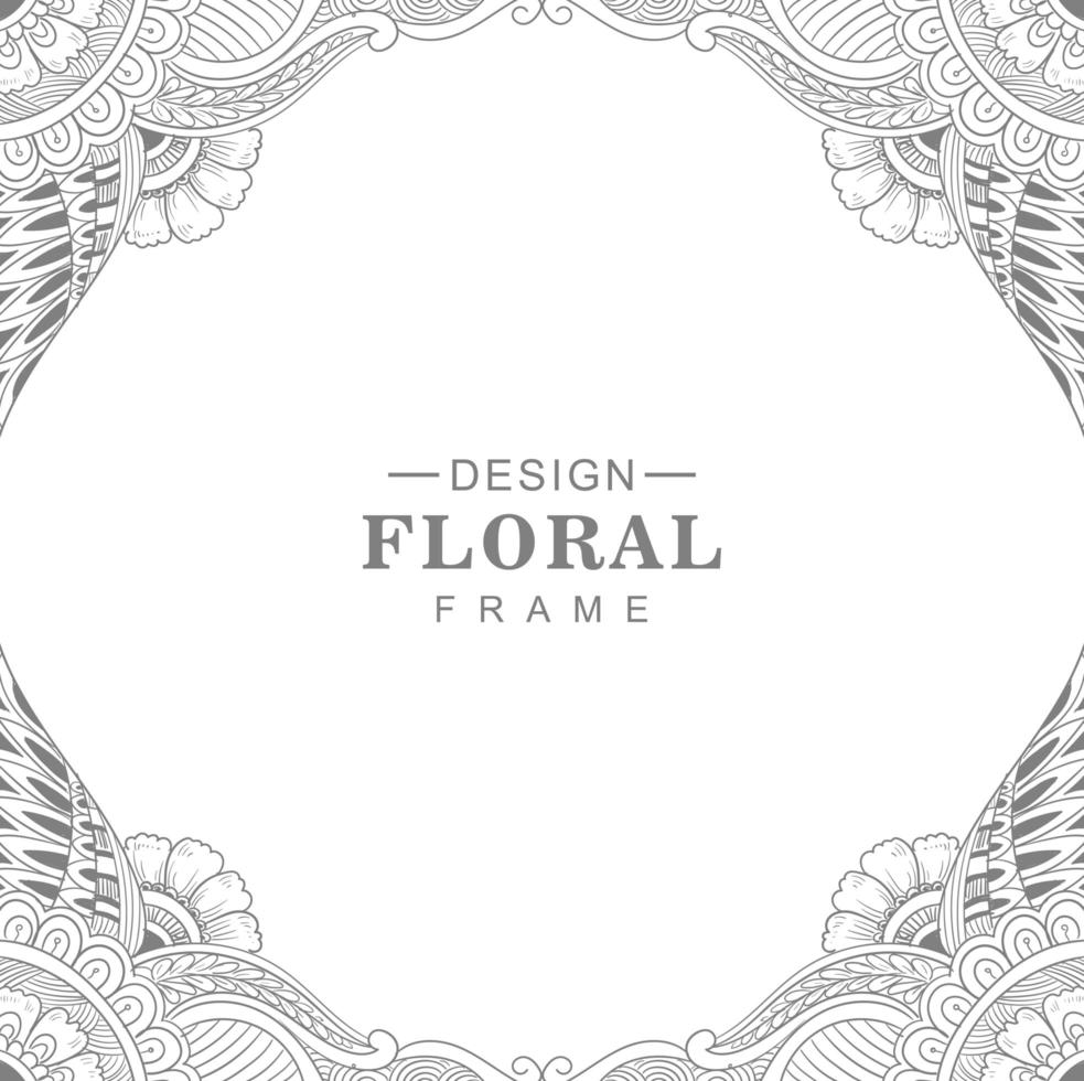 Decorative mandala circular floral frame vector