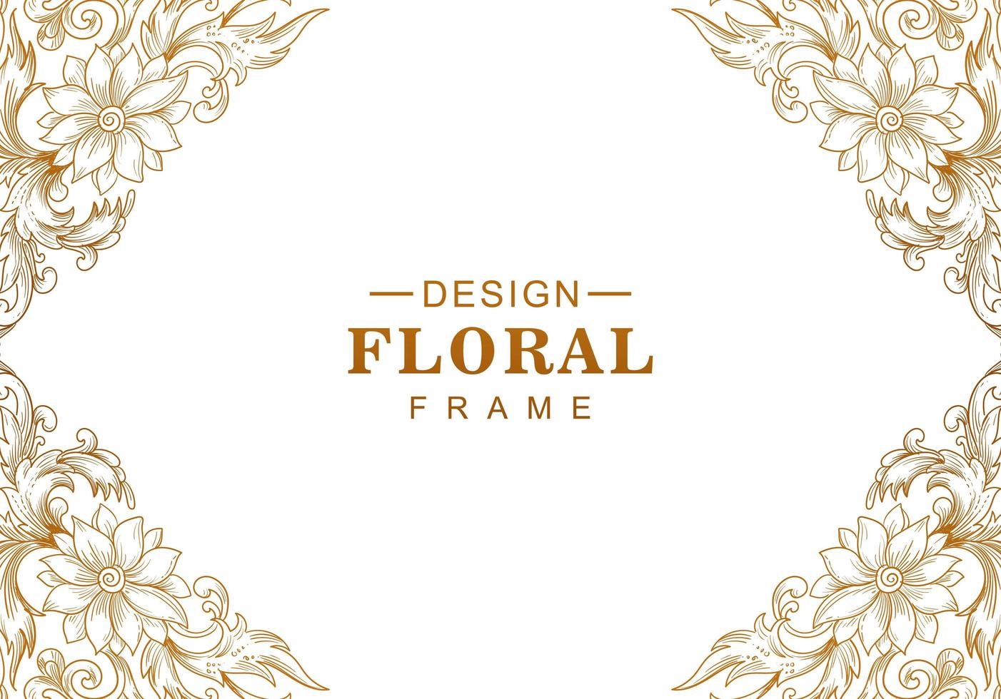 Ethnic decorative golden floral corner frame vector
