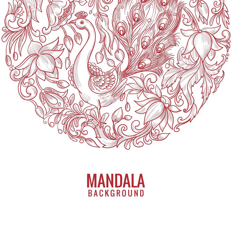 Download Artistic decorative red half circle mandala - Download ...