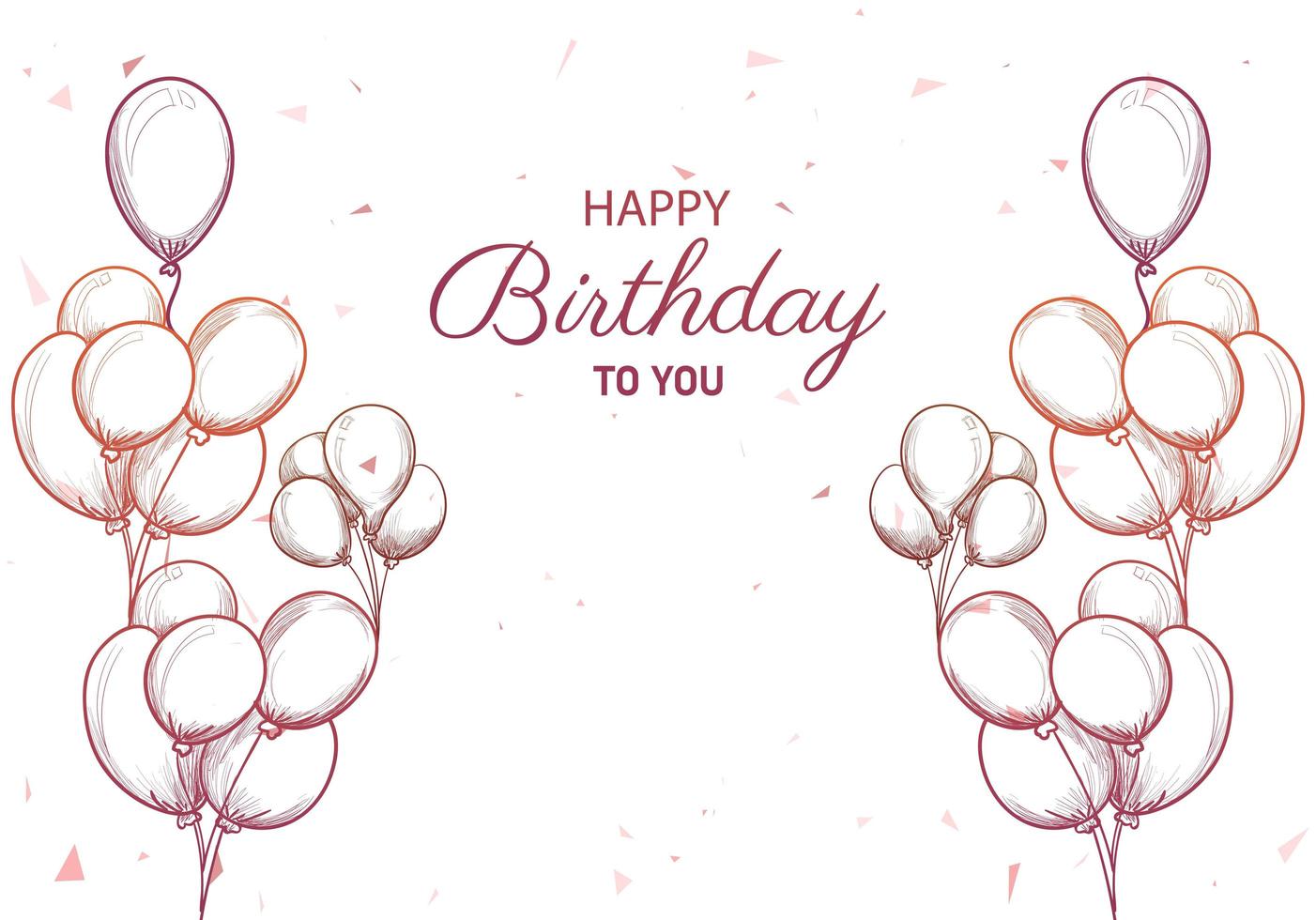 Hand drawn happy birthday to you greeting  vector