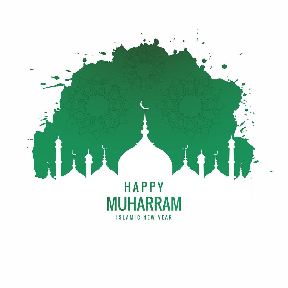 Happy muharram islamic new year holiday background vector