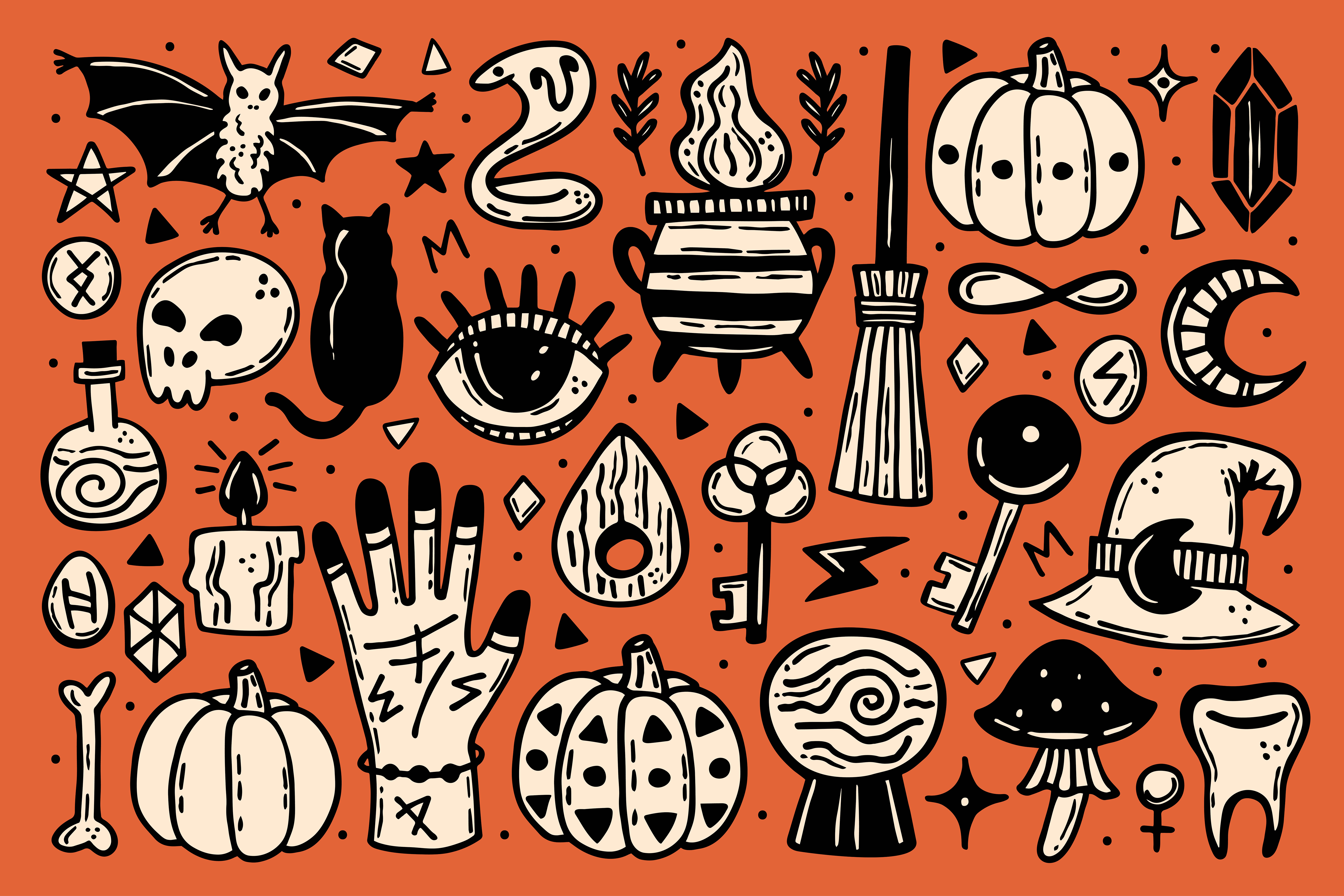 Cute halloween icon set 1311159 - Download Free Vectors, Clipart