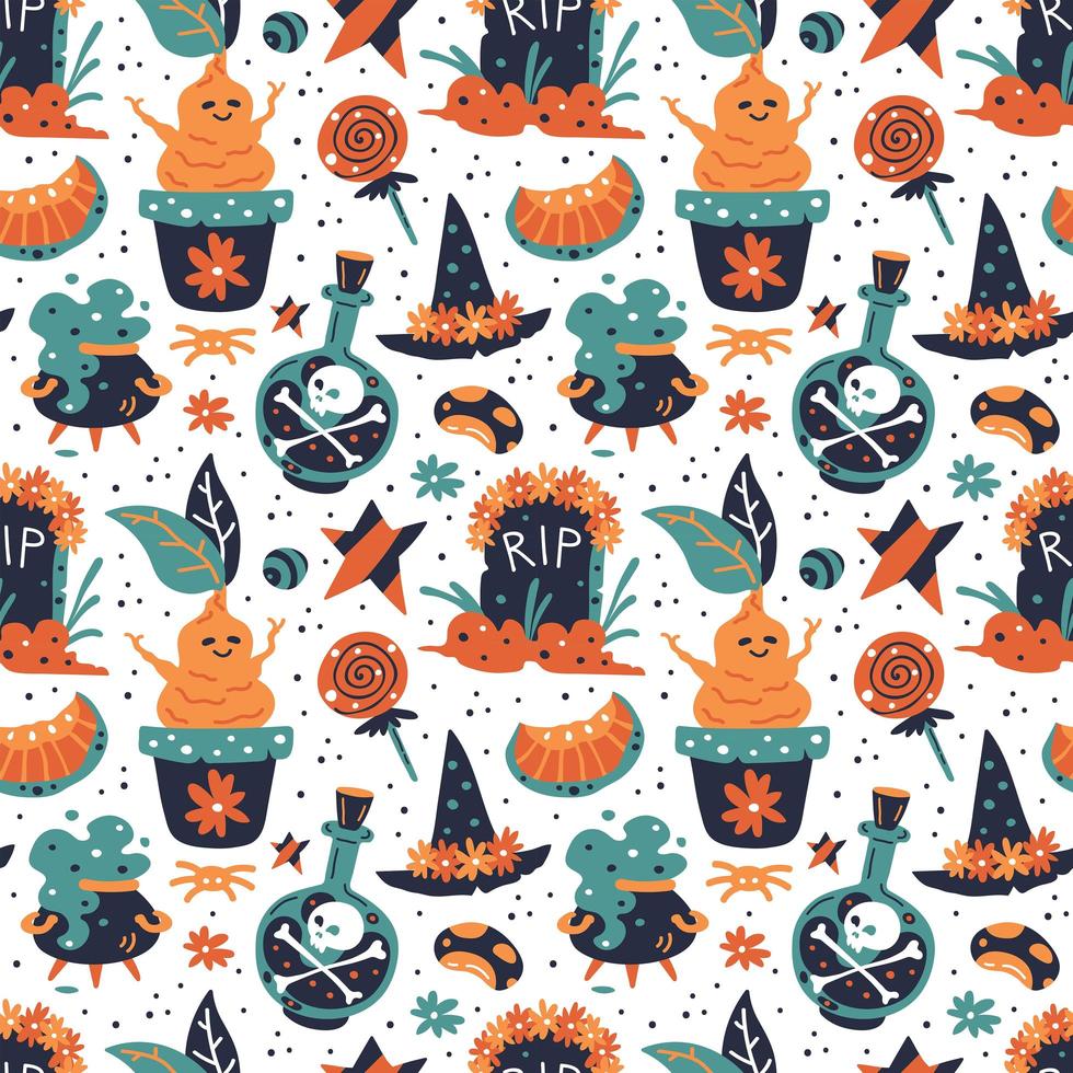 Happy Halloween seamless pattern background. vector