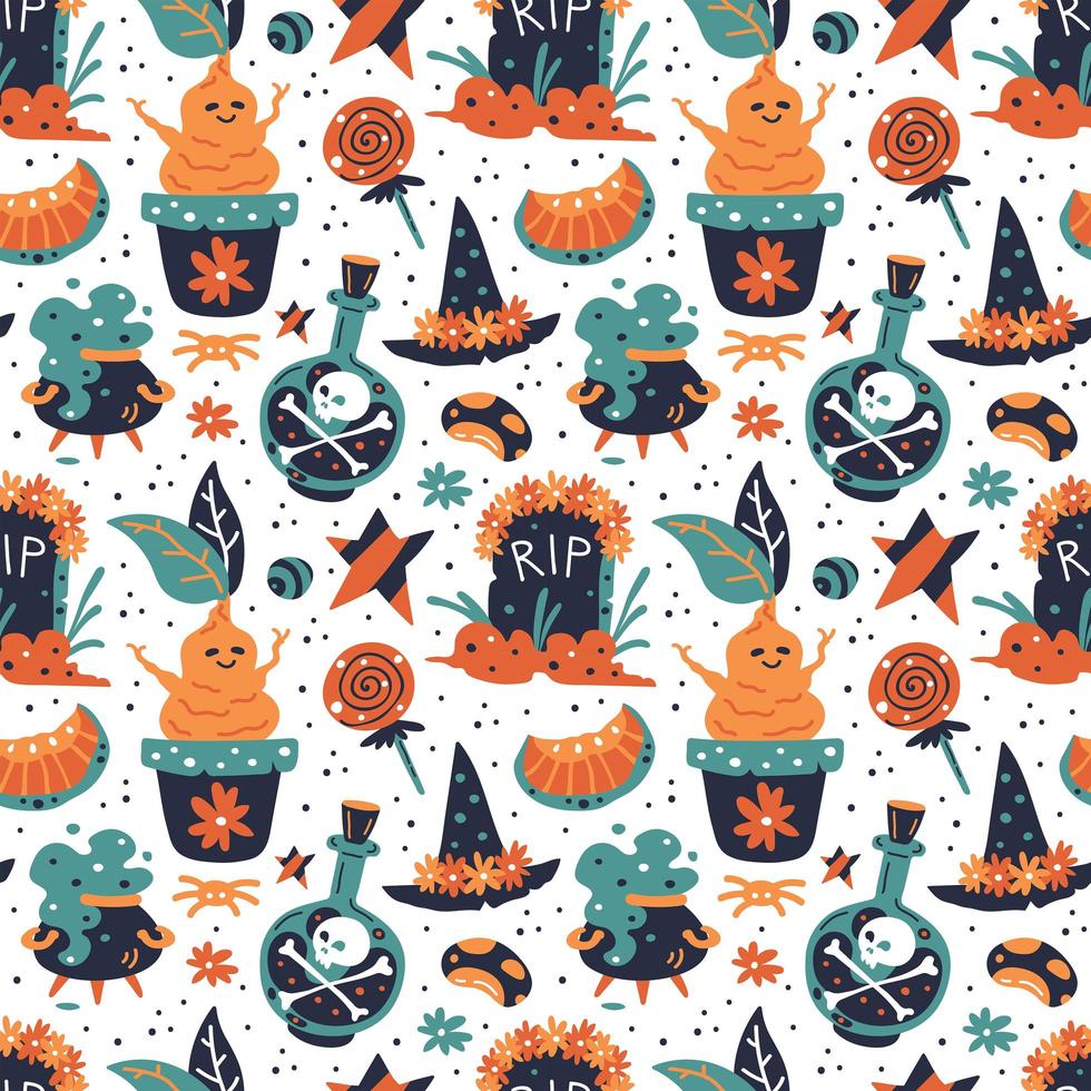 Happy Halloween seamless pattern background. vector