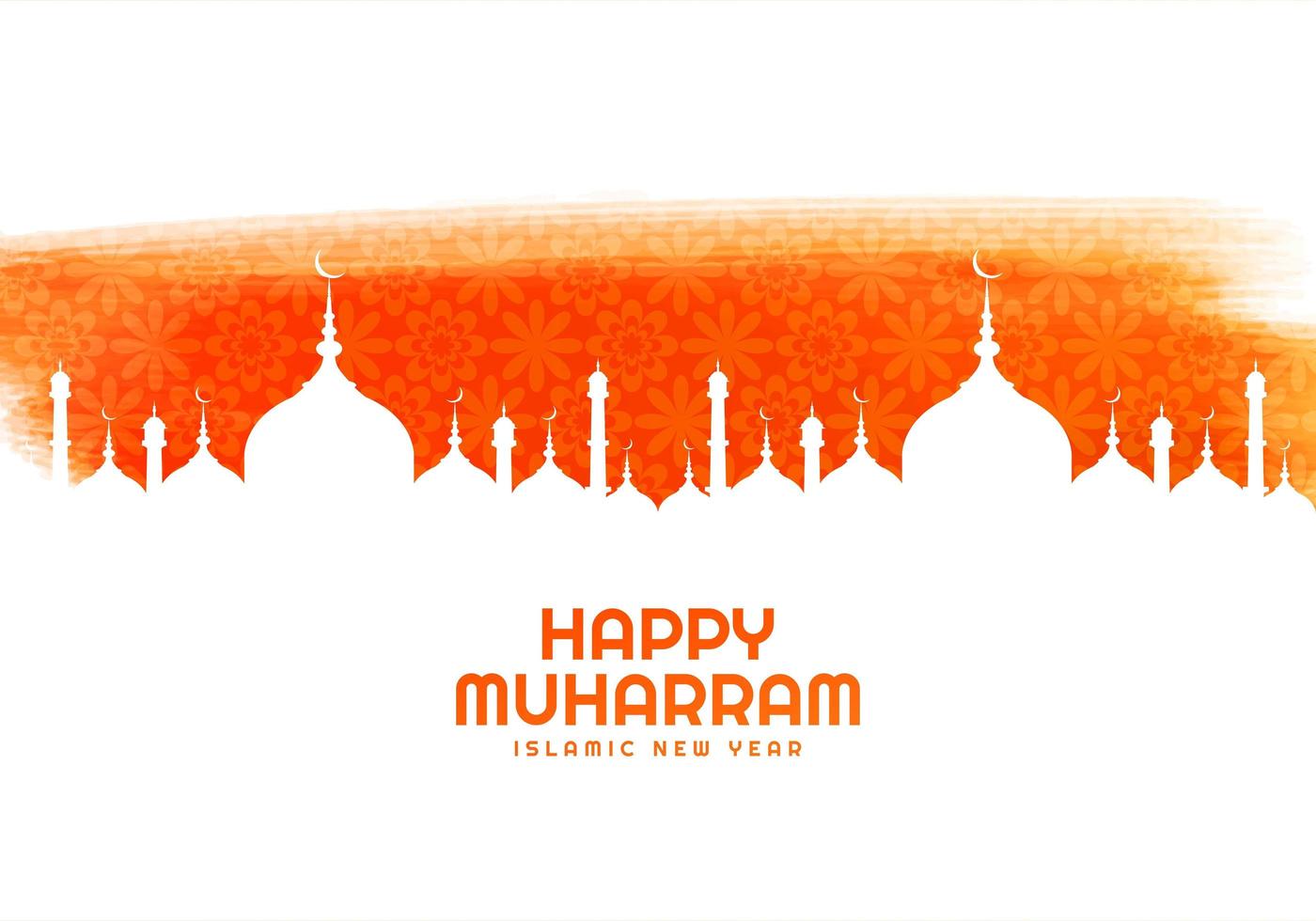 Happy Muharram holiday card mosbackground vector