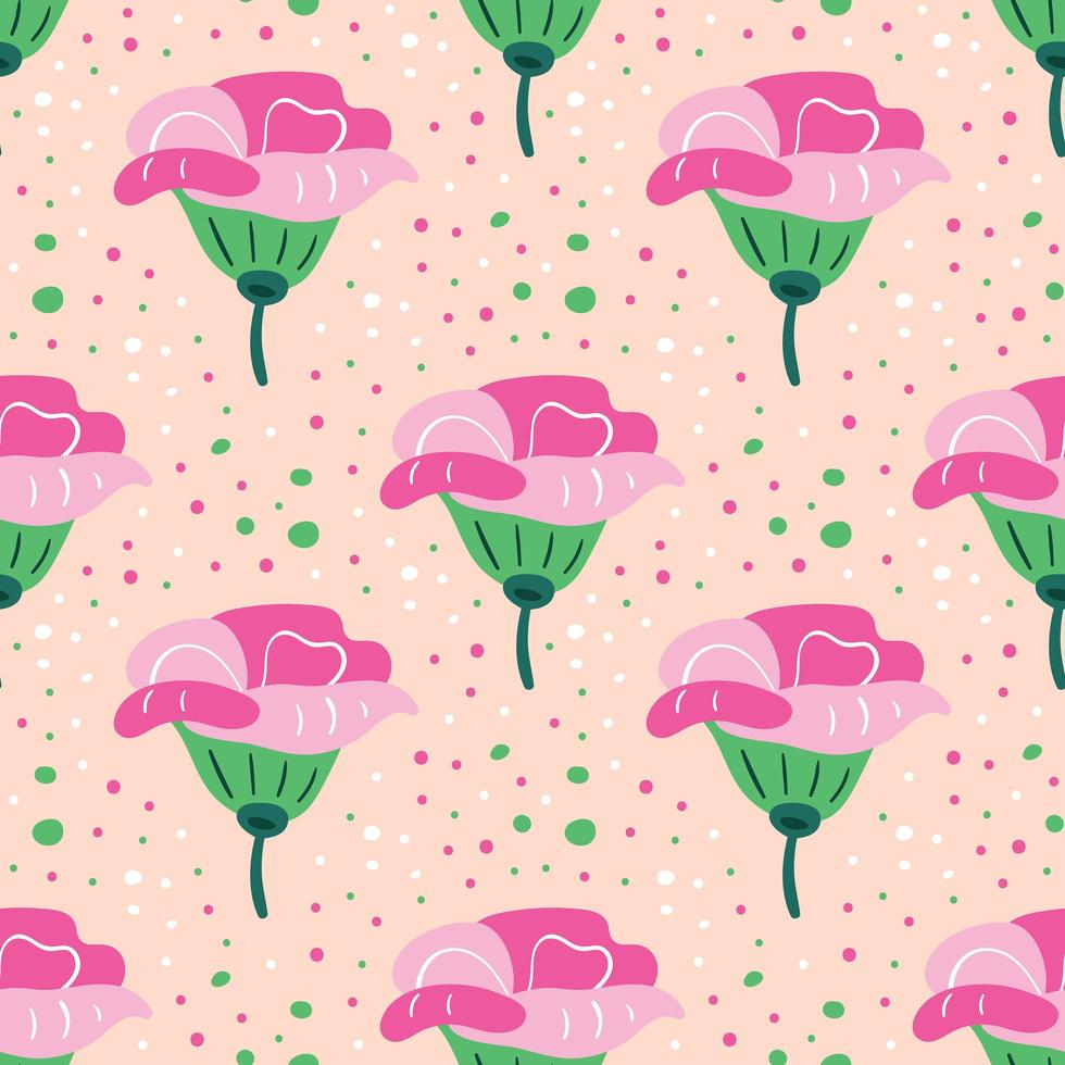 Wildflowers seamless pattern vector