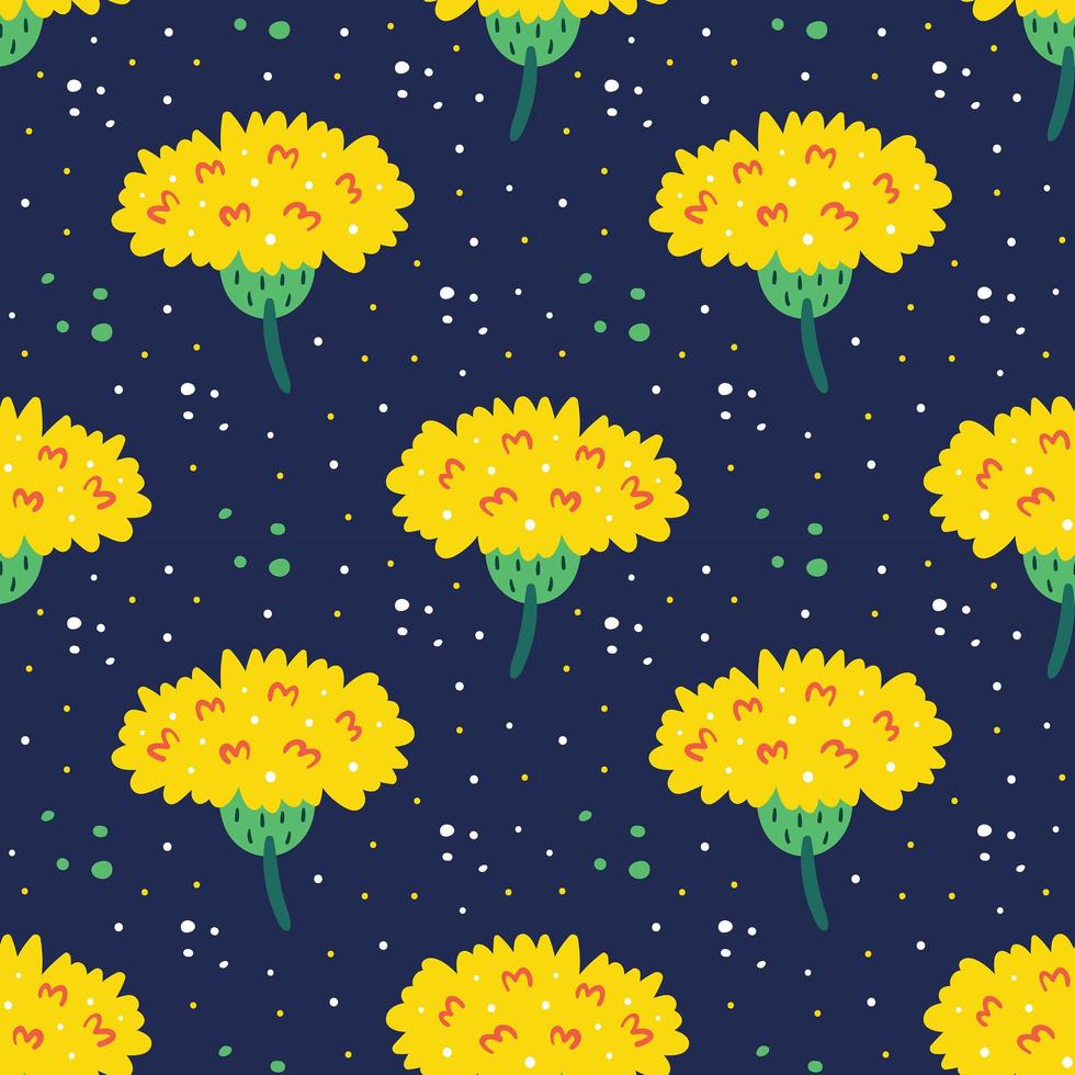 Wildflowers seamless pattern vector