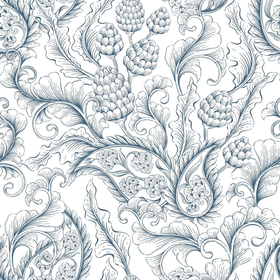 Seamless, floral and ornamental pattern vector