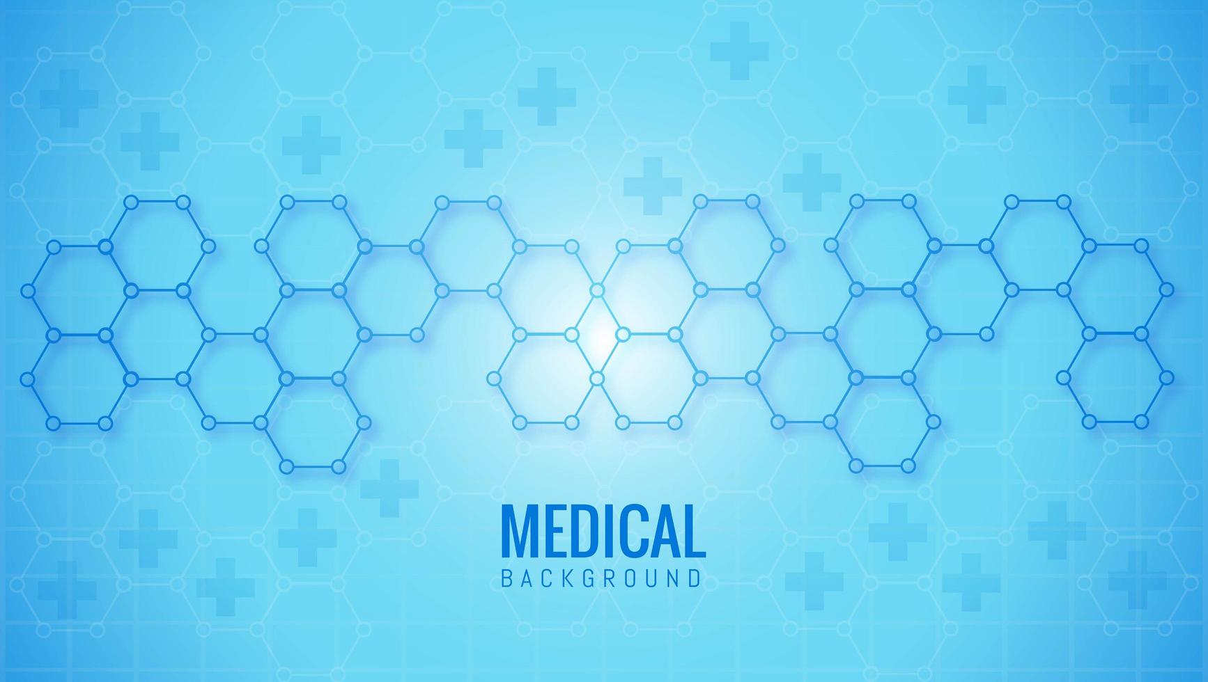 Fondo médico de forma hexagonal azul abstracto vector