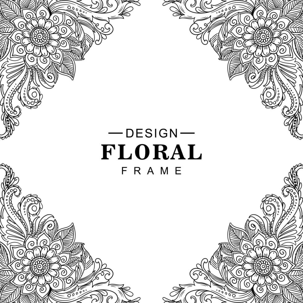 Artistic decorative floral frame pattern background vector