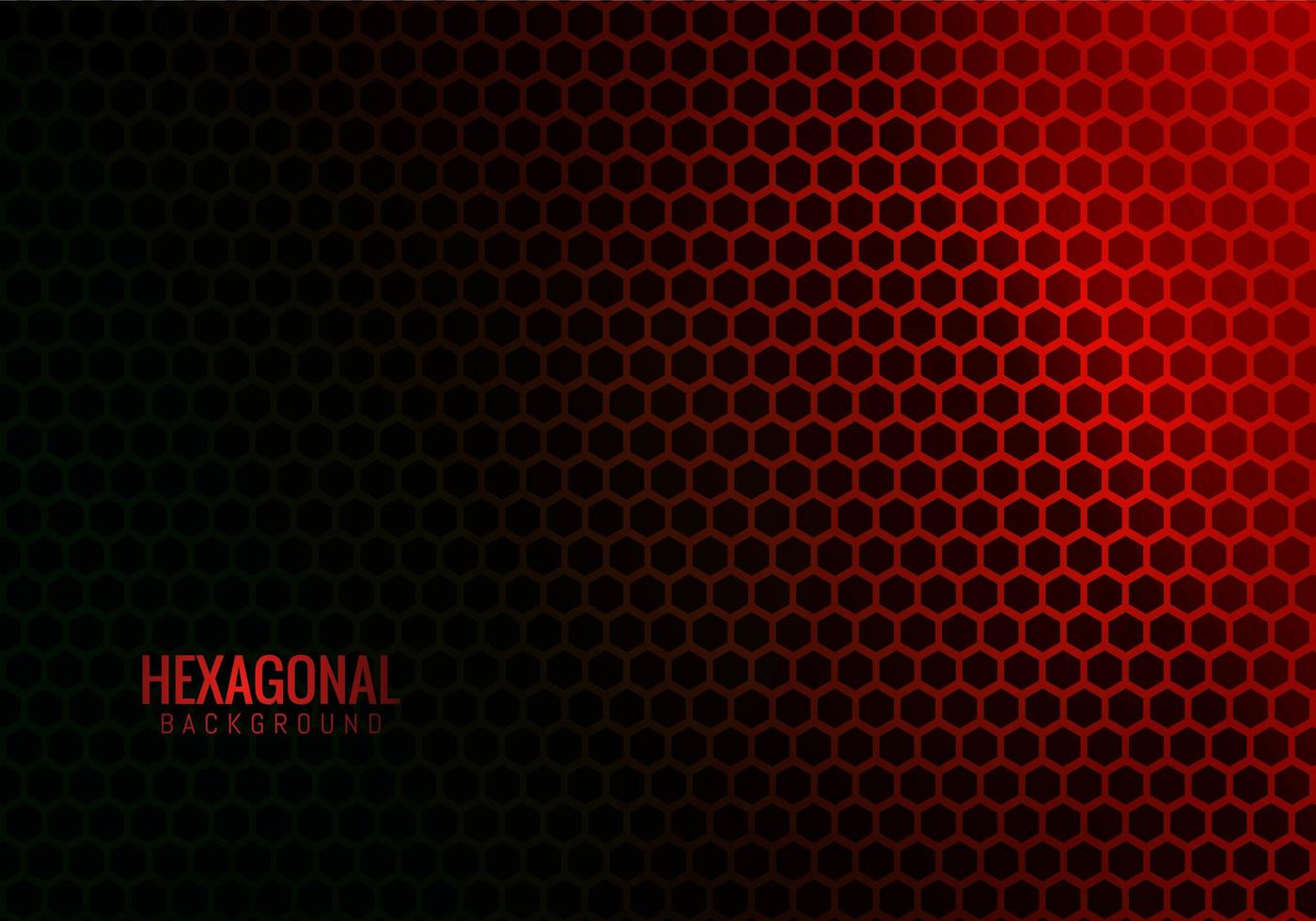 fondo rojo tecnología hexagonal abstracto vector