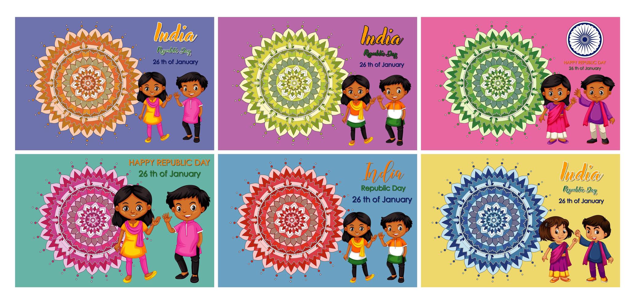 conjunto de diseños de carteles de días festivos con niños felices vector