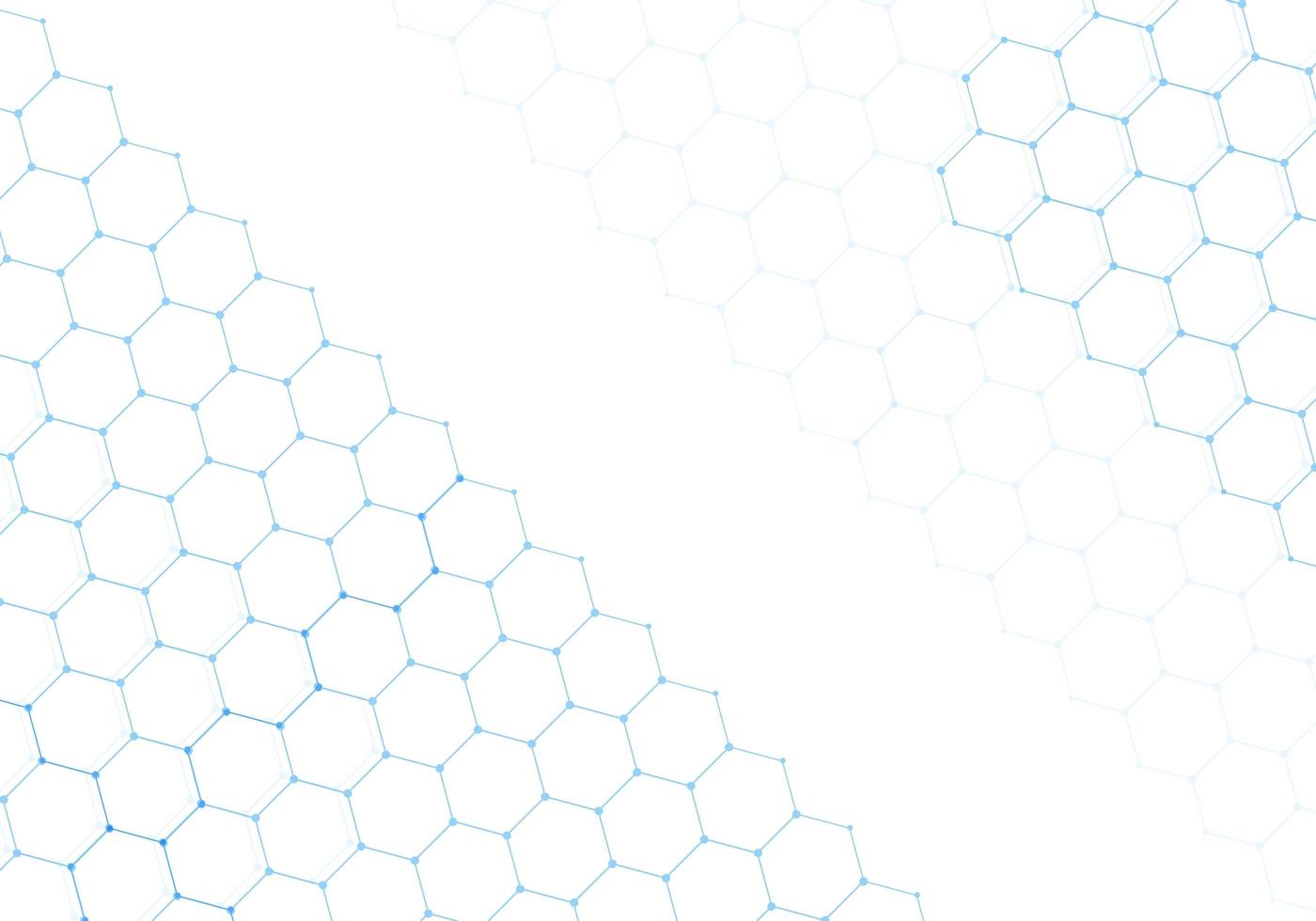 Abstract blue outline hexagon technology  vector