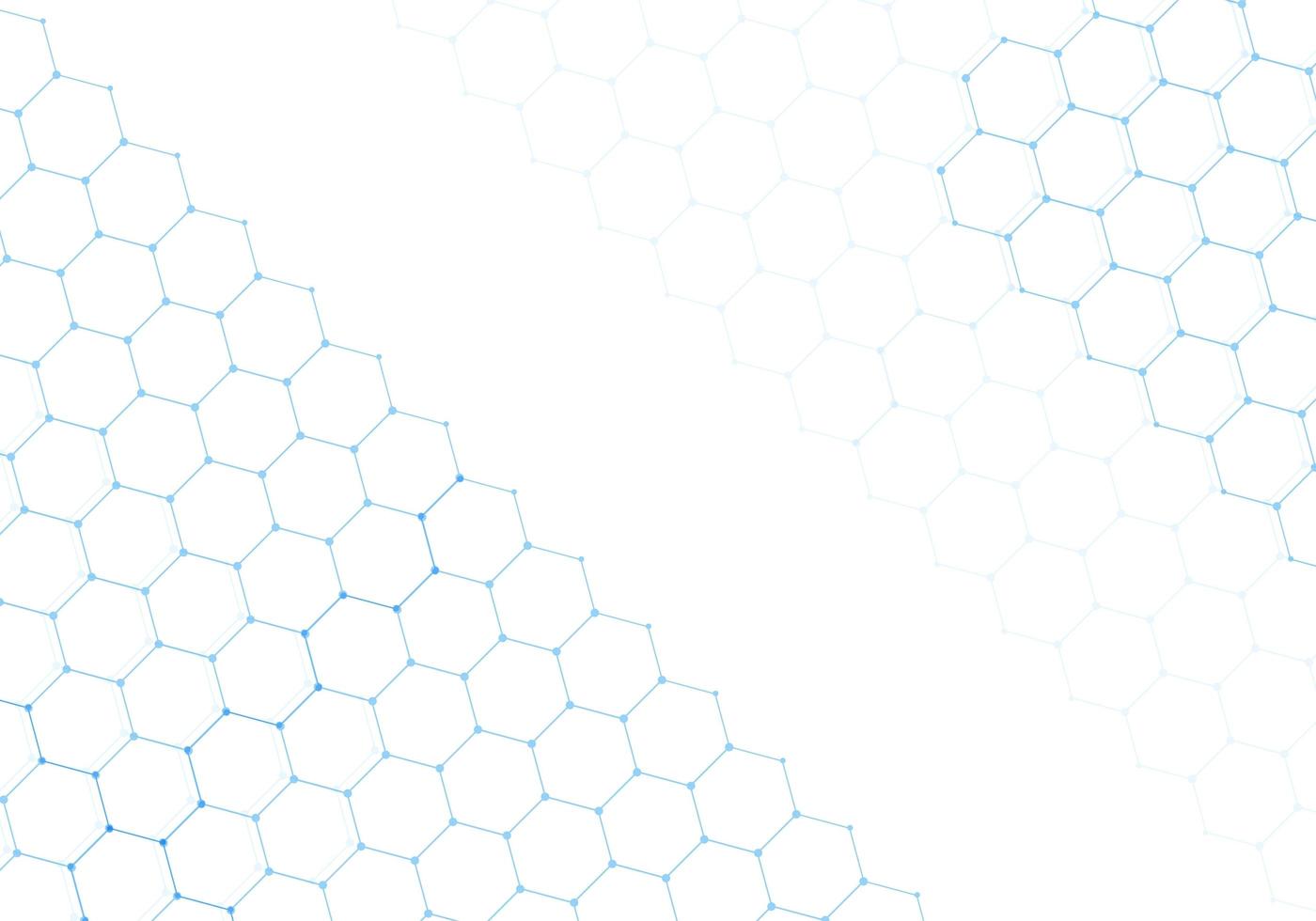 Abstract blue outline hexagon technology  vector