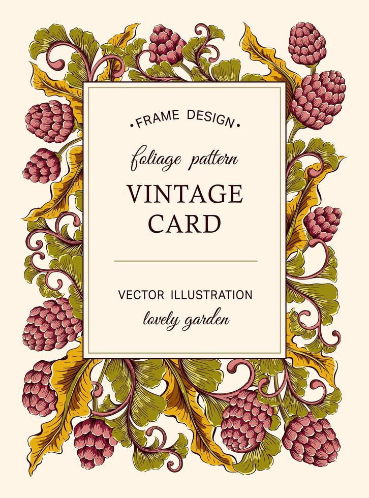 Floral vintage greeting card vector