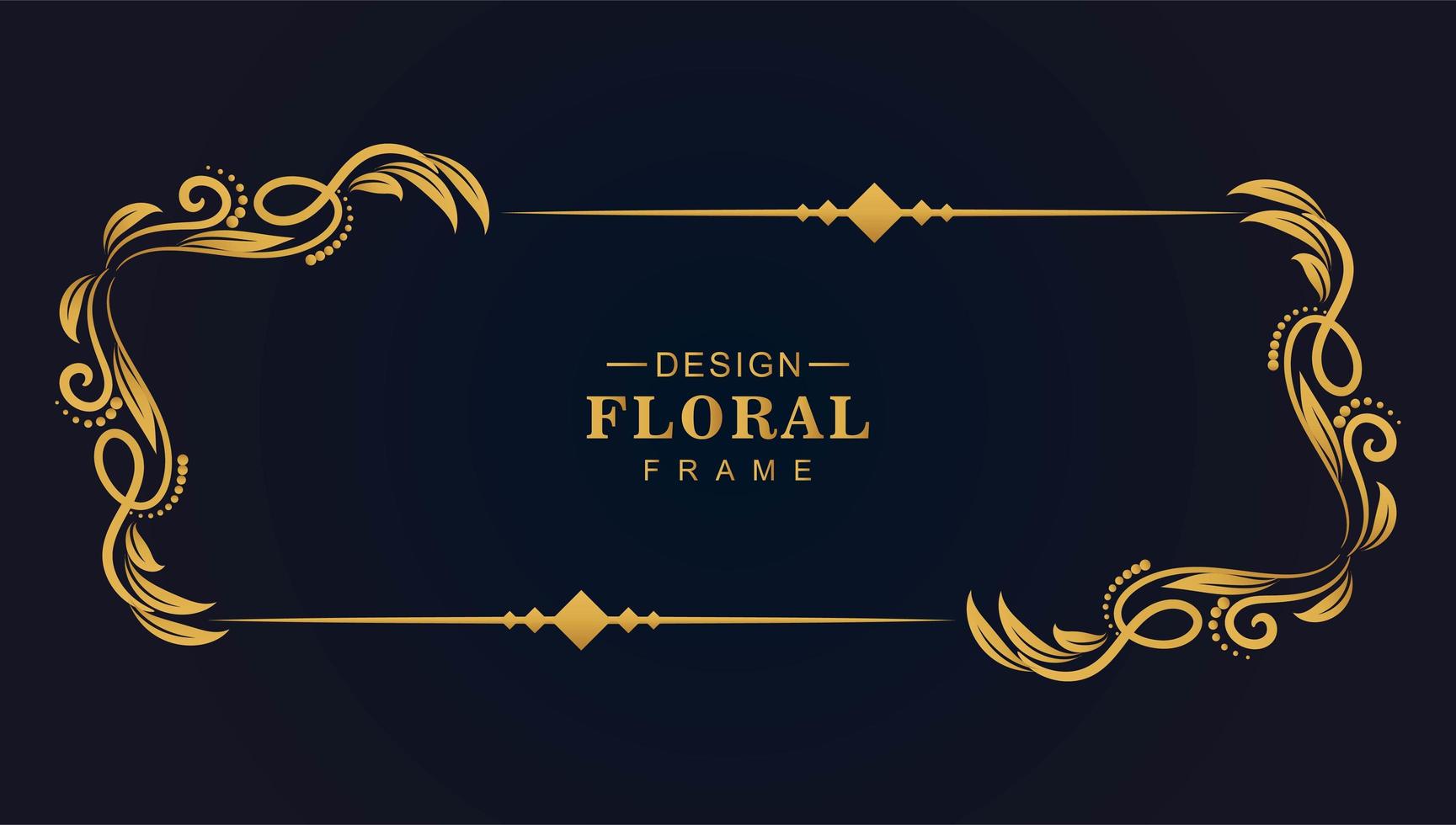 Gold floral artistic frame design vector