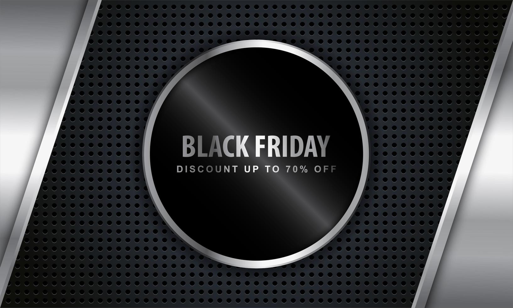 Black Friday Metallic Design with Discount Offer Frame vector