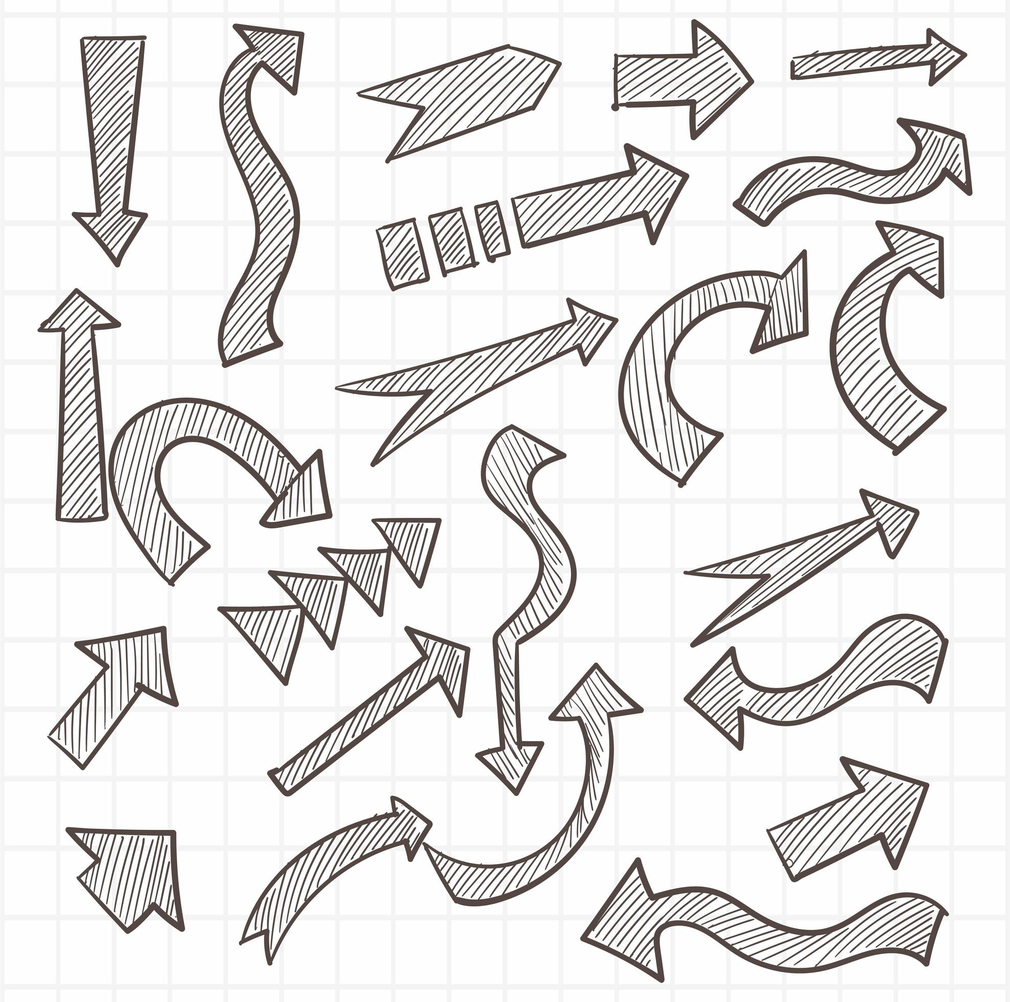 Hand drawn sketch arrow set 1311355 Vector Art at Vecteezy