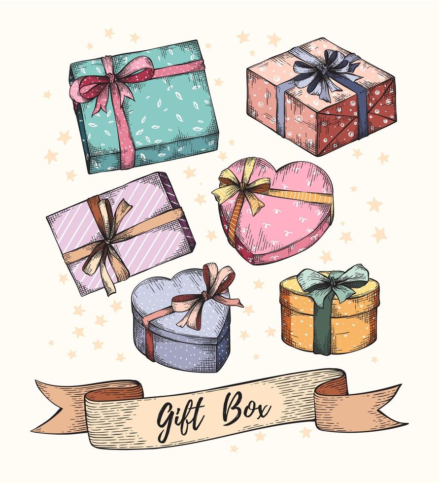 colección de cajas de regalo vector