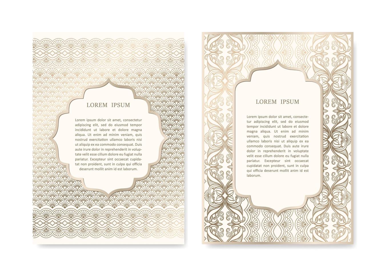 Set of Ornamental, Gold Cards vector