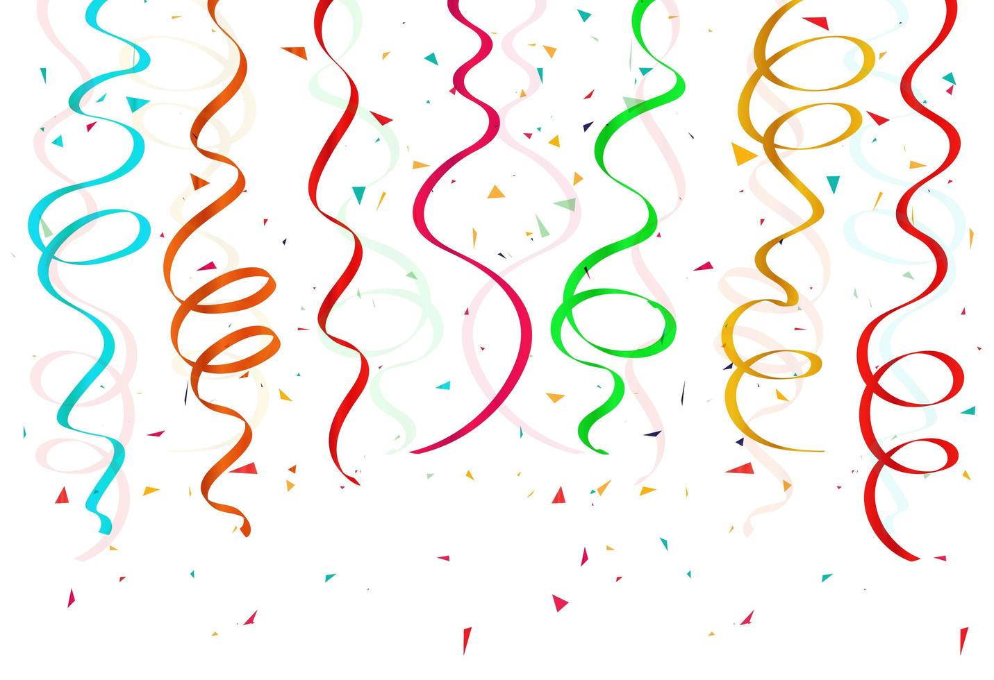 Abstract colorful confetti ribbons set  vector