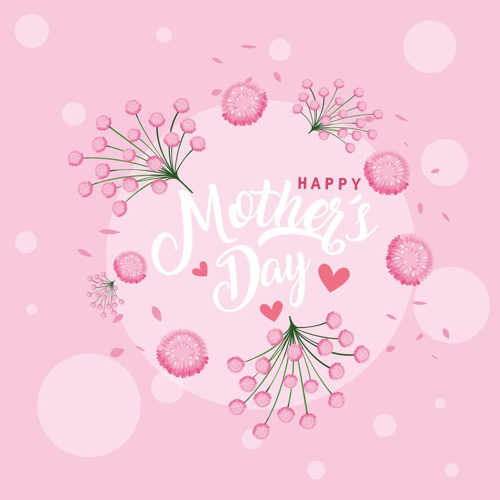 Happy Mother Day card with flowers decoration vector