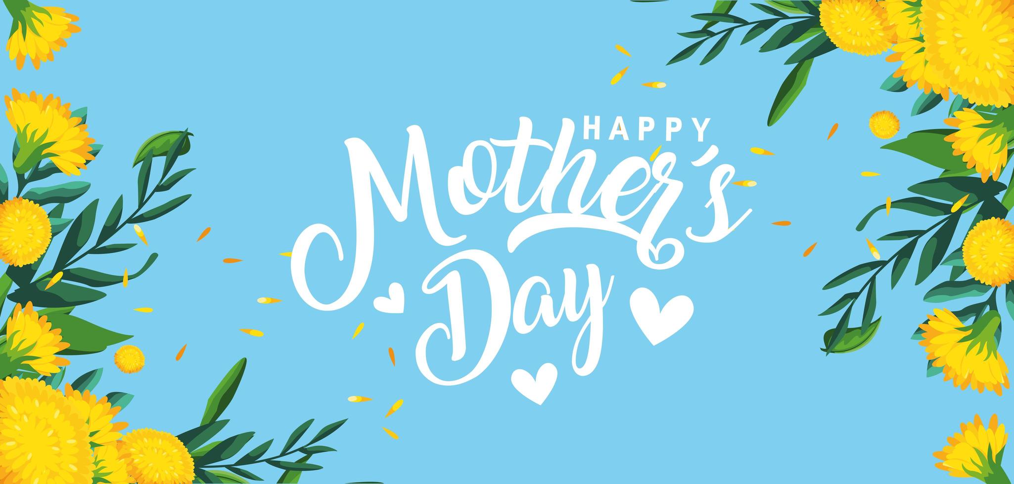 Happy Mother Day card with flowers decoration vector