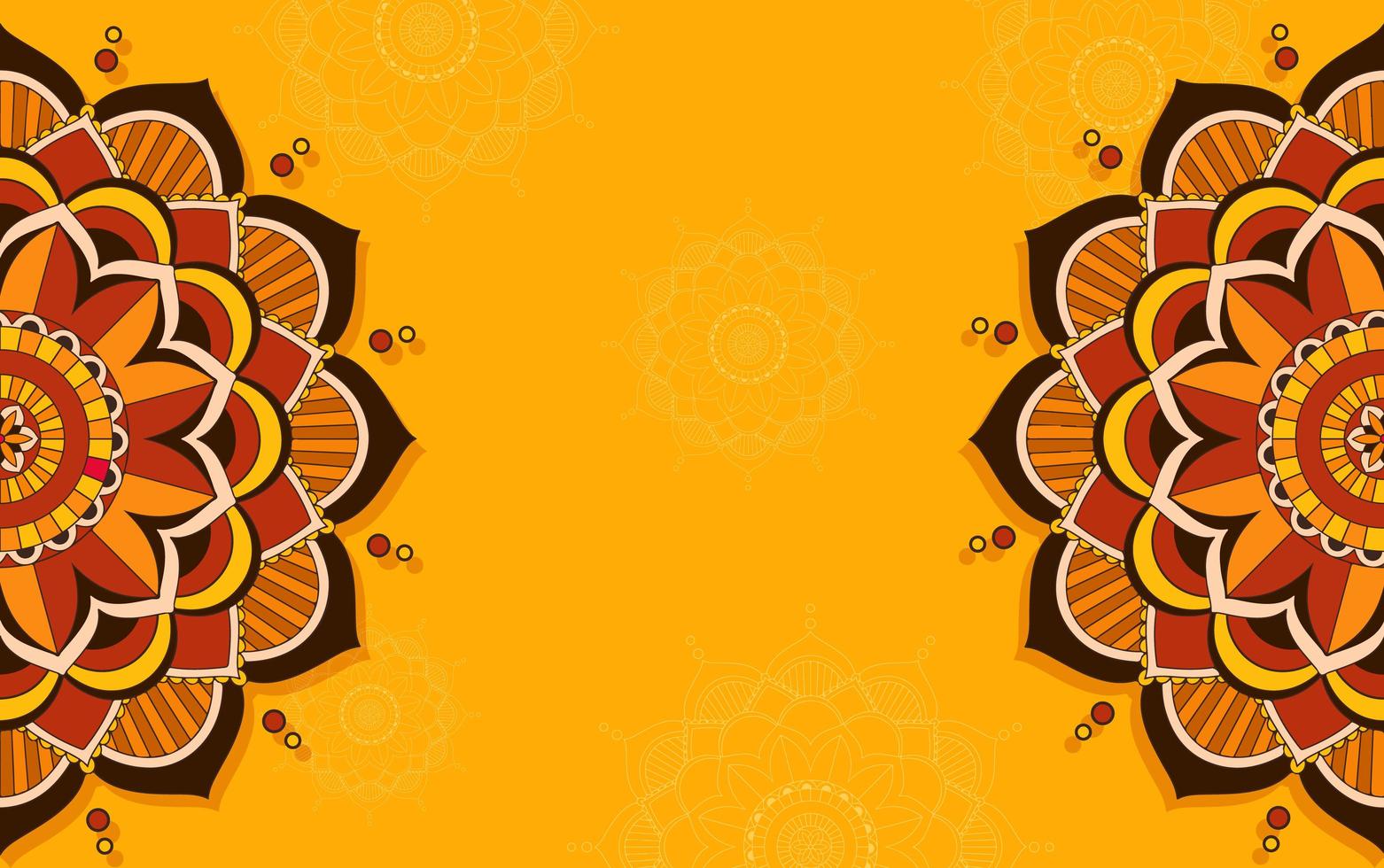 Yellow, Orange Background Design with Mandala Patterns 1311417 Vector Art  at Vecteezy